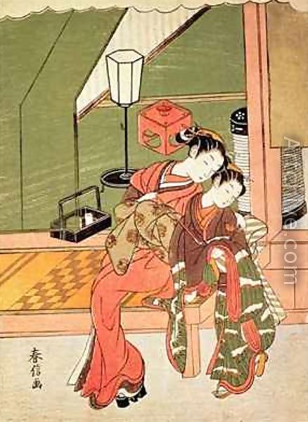 “Courtesan with Her Attendant” by Suzuki Harunobu